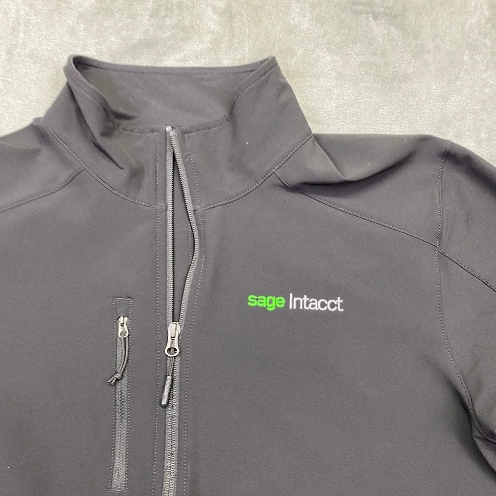 The North‎ Face Tech Stretch Softshell Jacket Black Windwall Mens L Sage Intacct